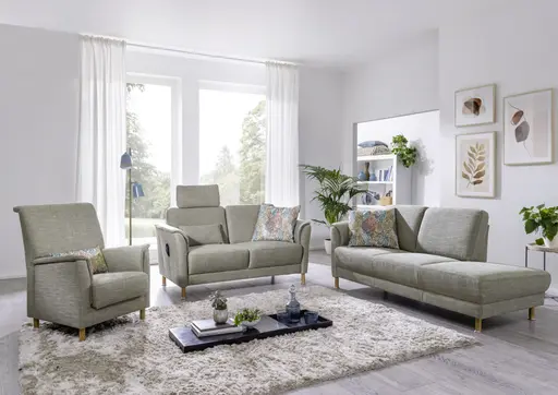 Recamiere - Armteil links, Stoff, Graugrün