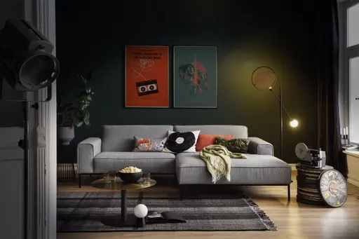 Ecksofa Morten - 1,5-Sitzer, Longchair rechts, Stoff, Grau