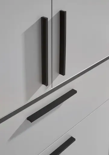 Drehtürenschrank- B ca. 270 cm, Graphit, Weiß