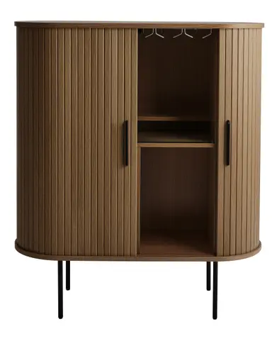 Highboard - B ca. 100 cm, Eiche Furnier, Smoked