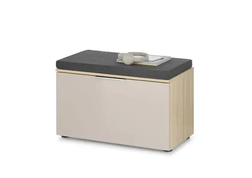 Bank - inkl. Sitzkissen, B ca. 80 cm, Riva Eiche Nachbildung, Kaschmir