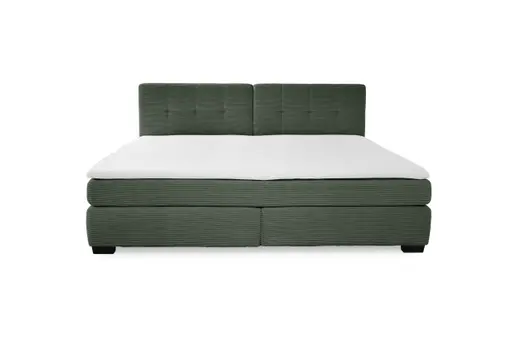 Boxspringbett JILA- Ligefläche ca. 240x200 cm, Stoff, Dunkelgrün