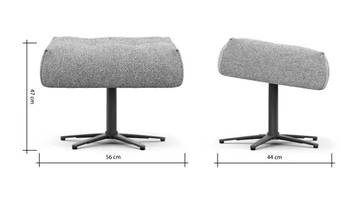 Hocker Terni - Sternfuss, Stoff, Hellblau