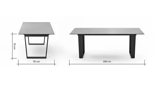 Esstisch Dinner - LB ca. 200x95 cm, Kunststoff, Hellgrau