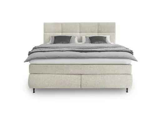  Boxspringbett ALICA- Liegefläche ca. 180x200 cm, Stoff, Graubeige