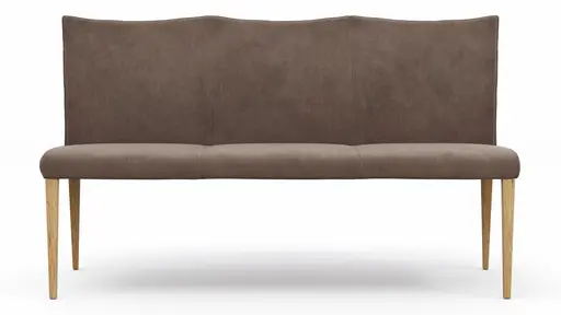 Polsterbank Florea - Breite ca. 155 cm, Stoff, Dunkelbraun