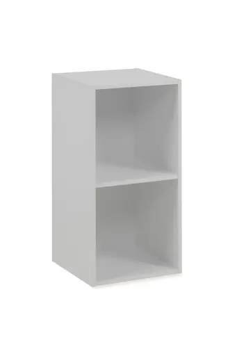 Regal - inkl. Stoffbox, B ca. 30 cm, Weiß, Grau