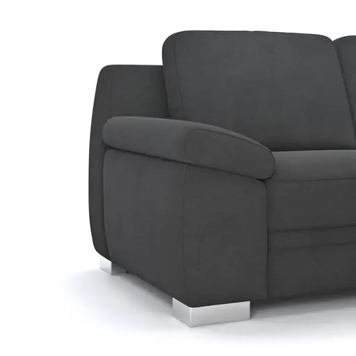 Ecksofa Tavira - 2,5-Sitzer mit Ecke rechts, Stoff, Anthrazit