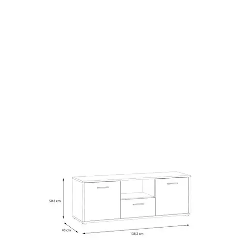 TV-Board FABIENNE- Dunkelgrau, Eiche Dekor