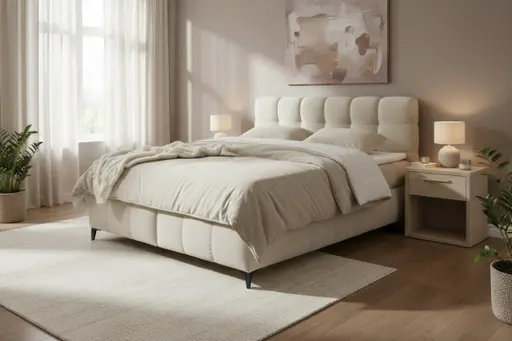 Boxbett- Liegefläche ca. 180x200 cm, Stoff, Beige