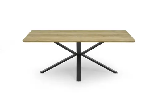 Esstisch- LB ca. 200x100 cm, Eiche, Massiv, Geölt, Metall, Schwarz