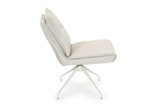 Stuhl - drehbar, Leder, Silbergrau