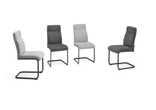 Freischwinger MAIDA - Stoff, Silberfarben