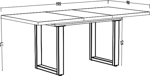 Esstisch - ausziehbar, LB ca. 140x90 cm, Weiß, Schwarz