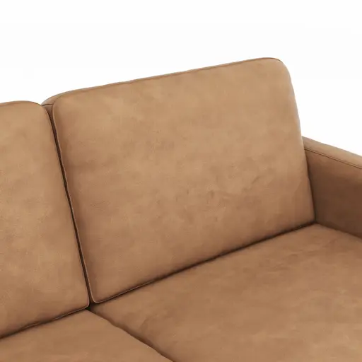 Ecksofa Enna - Longchair Links mit 3-Sitzer, Armlehne A, Leder, Cognac