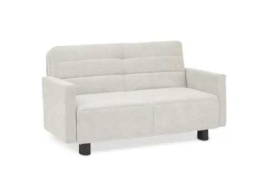  Faltsofa Easy - 2-Sitzer, ca. 140 cm inkl. Schlaffunktion/Topper/Armteil verstellbar, Stoff, Creme