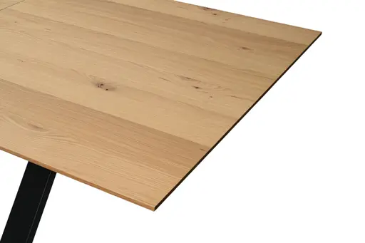 Esstisch MATTIES - ausziehbar, LB ca. 180x90 cm, Eiche Furnier, Schweizer Kante, Schwarz