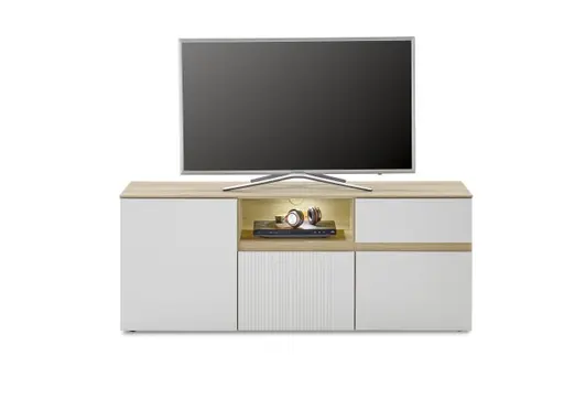 TV-Board- Eiche Dekor, Hellgrau