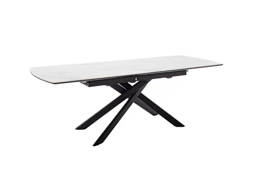 Esstisch - ausziehbar, LB ca. 180 (230)x90 cm, Keramik, Weiß