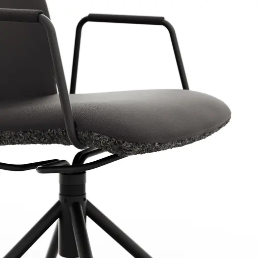 Armlehnstuhl Sedana - drehbar, Stoff, Dunkelgrau