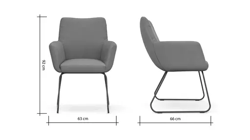 Armlehnstuhl Nashville - Leder, Taupe