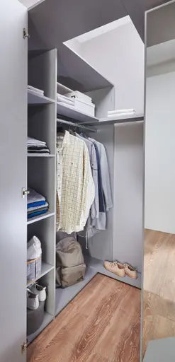 Eckschrank- B ca. 135 cm, Eiche Dekor, Graphit