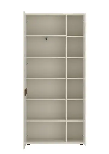 Garderobenschrank - B ca. 90 cm, Kaschmir, Nussbaum Nachbildung, Spiegel