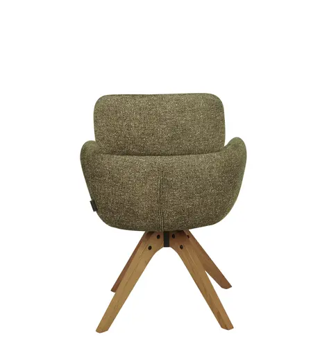 Armlehnstuhl MANJA - drehbar, Stoff, Braun