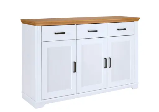 Sideboard - B ca. 166 cm, Weiß, Oak Colori