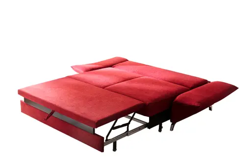 Sofa - 2-Sitzer, Relaxfunktion/Schlaffunktion, Stoff, Rot