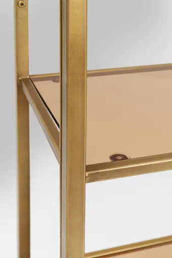 Regal- B ca. 115 cm, Stal, pulverbeschichtet, Goldfarben, Glas, gefärbt