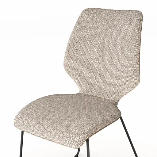 Stuhl Penthouse - Stoff, Hellgrau, Leder, Steingrau, Kufen, Anthrazit