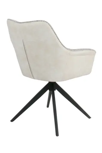 Armlehnstuhl - drehbar, Stoff, Grau, Vintage Creme