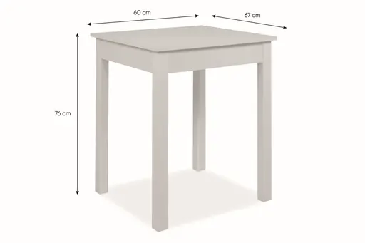 Esstisch - LB ca. 67x60 cm, Weiß