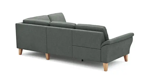 Ecksofa Rockport A - 2,5-Sitzer mit Ecke rechts inkl. Relaxfunktion (motorisch), Stoff, Grau