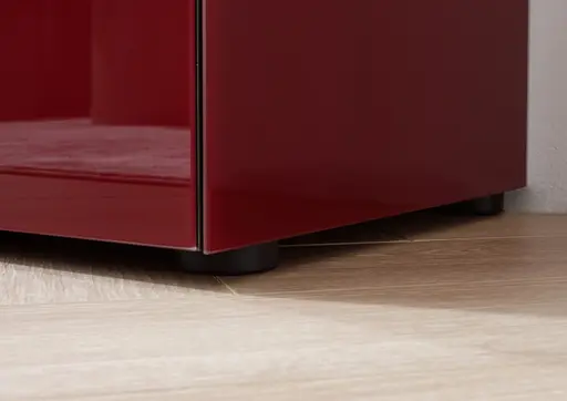 Lowboard - B ca. 181 cm, Bordeauxrot, Keramikoptik