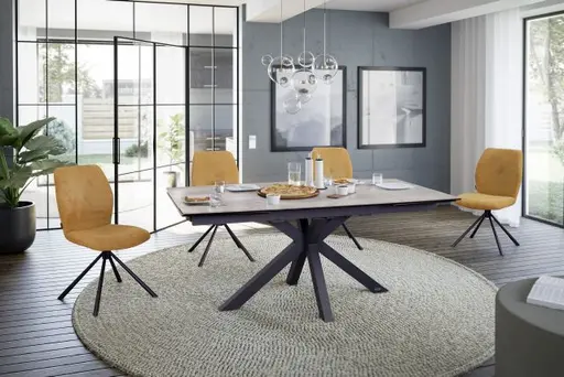 Esstisch MELANIA - ausziehbar, LB ca. 180x95, Keramik, Braun