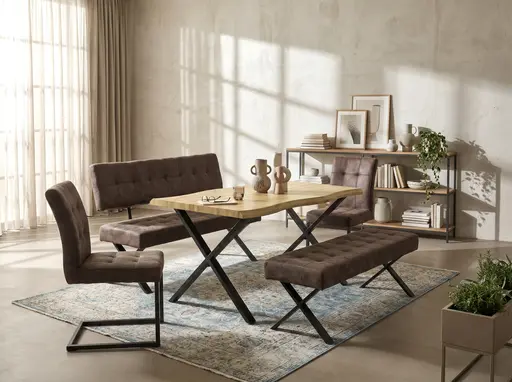 Sitzbank - Stoff, Vintage Braun