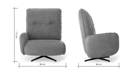 Loungesessel Lovere - Leder, Curry, Armlehne links