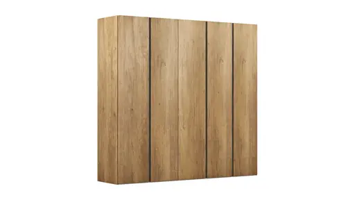 Drehtürenschrank Loretto - B ca. 254 cm, Melamin Astig hell