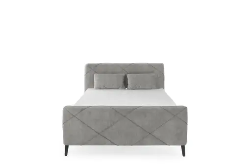 Boxspringbett JESSI- Liegefläche ca. 140x200 cm, Stoff, Hellgrau