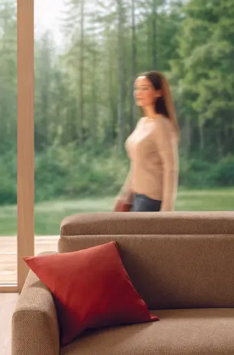 Sofa Braska - 1,75-Sitzer mit Longchair rechts, inkl. Relaxfunktion (motorisch) und Kopfstütze verstellbar, Stoff, Rauchbraun