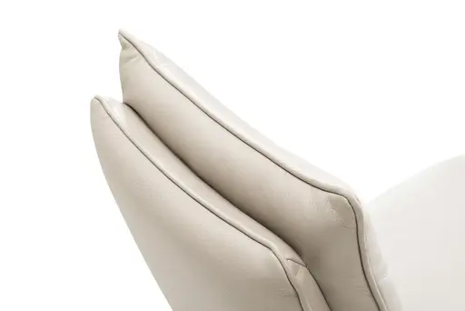 Stuhl - drehbar, Leder, Silbergrau