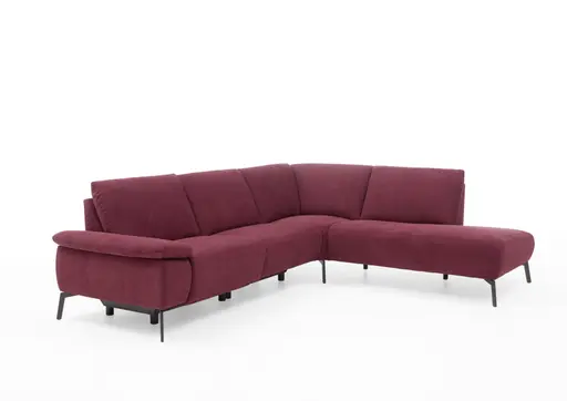 Polsterecke EM Venedig - 1,5-Sitzer mit Ecke rechts, Stoff, burgunder
