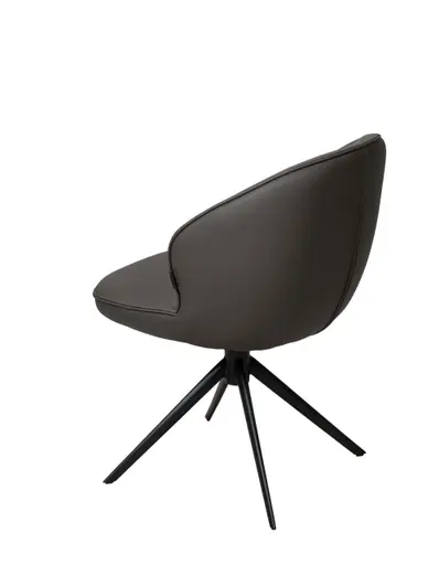 Stuhl MERRITH - drehbar, Leder, Dunkelbraun