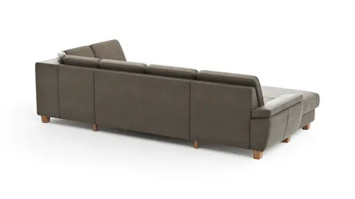 Wohnlandschaft Sommerville - Longchair links mit 2,5-Sitzer und Ecke rechts, inkl. Schlaffunktion (manuell), Stoff, Braun