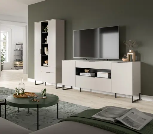 Stauraumelement - B ca. 90 cm, Kaschmir, Schwarz