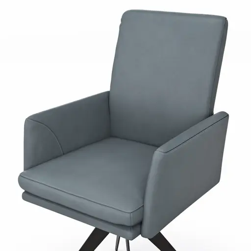 Armlehnstuhl Valloni, Leder, Hellblau