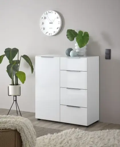 Kommode - B ca. 90 cm, Weiß