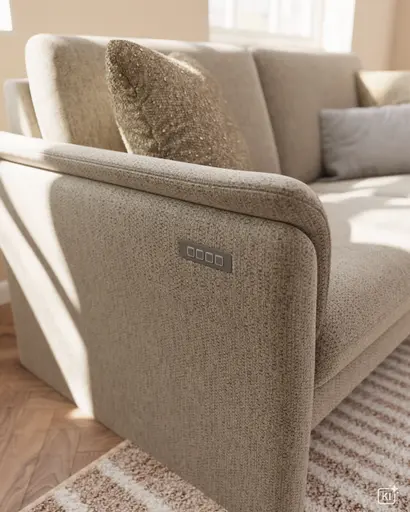 Sofa Gomera - 2,5-Sitzer inkl. Relaxfunktion motorisch, Stoff, Graubeige